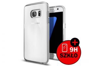 ETUI SPIGEN NEO HYBRID CRYSTAL SAMSUNG GALAXY S7 + SZKŁO HARTOWANE - Srebrny