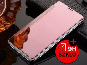 ETUI CLEAR VIEW COVER SAMSUNG GALAXY S7 + SZKŁO HARTOWANE - Różowy