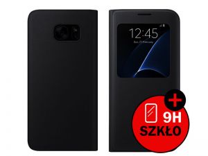 ETUI FLIP COVER Z OKIENKIEM DOTYKOWYM S-VIEW DO SAMSUNG GALAXY S7 - Czarny