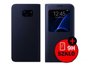 ETUI FLIP COVER Z OKIENKIEM DOTYKOWYM S-VIEW DO SAMSUNG GALAXY S7 - Granatowy