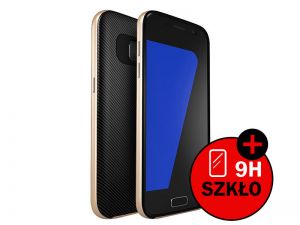 Oryginalne etui iPaky do Samsunga Galaxy S7 + Szkło - Złoty