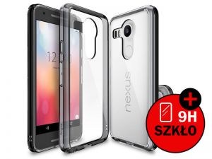Etui Rearth Ringke Fusion Nexus 5X + Szkło hartowane - Czarny