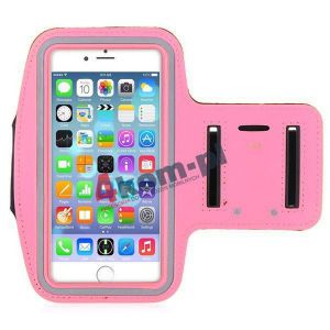 Zestaw Armband opaska sportowa na ramię + Słuchawki Earpods do iPhone 6 - Różowy
