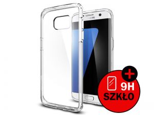 ETUI SPIGEN ULTRA HYBRID SAMSUNG GALAXY S7 Edge + SZKŁO HARTOWANE - Przezroczysty