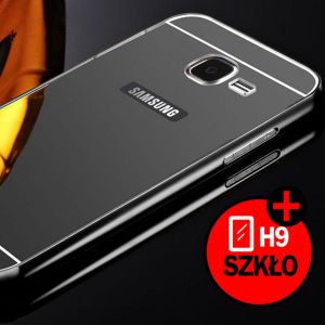 ETUI BUMPER PLECKI MIRROR DO SAMSUNG GALAXY A3 2016 CZARNE + SZKŁO - Czarny