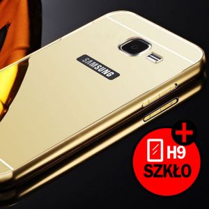 ETUI BUMPER PLECKI MIRROR DO SAMSUNG GALAXY A3 2016 ZŁOTE + SZKŁO - Złoty
