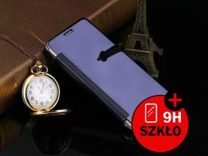 ETUI CLEAR VIEW COVER SAMSUNG GALAXY A3 2016 + SZKŁO HARTOWANE - Granatowy