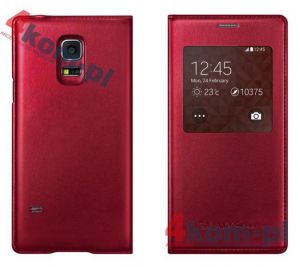 (mini) FLIP COVER S-VIEW ETUI do Samsung GALAXY S5 MINI - Czerwony