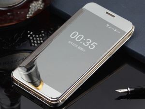 ETUI CLEAR VIEW COVER SAMSUNG GALAXY S7 - Srebrny