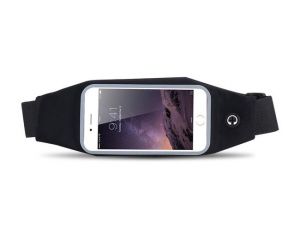 Etui saszetka nerka torba pas na telefon do biegania 5.5 cali Czarne - Czarny