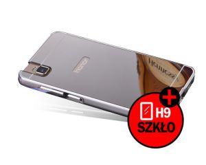 ETUI BUMPER PLECKI MIRROR DO HUAWEI HONOR 7I / SHOT X Srebrne + Szkło 9h - Srebrny