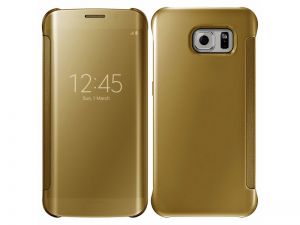 ETUI CLEAR VIEW COVER SAMSUNG GALAXY S7 EDGE - Złoty