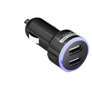 Ładowarka samochodowa z podwójnym USB uniwersalna 1A i 2A - Czarny