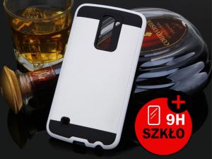 ETUI PANCERNE DO LG K10 + SZKŁO HARTOWANE - Biały