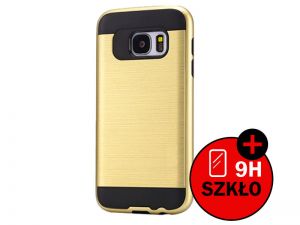 ETUI PANCERNE DO SAMSUNGA GALAXY S7 EDGE+ SZKŁO - Złoty