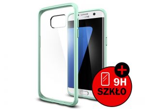 ETUI SPIGEN ULTRA HYBRID SAMSUNG GALAXY S7 Edge + SZKŁO HARTOWANE - Miętowy