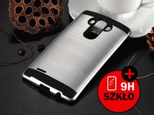 ETUI PANCERNE DO LG G4+ SZKŁO HARTOWANE - Srebrny