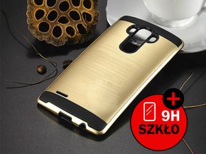 ETUI PANCERNE DO LG G4+ SZKŁO HARTOWANE - Złoty