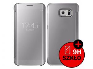 ETUI CLEAR VIEW COVER SAMSUNG GALAXY S7 EDGE - Srebrny