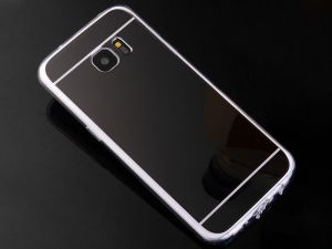 Etui lustrzane mirror gel do Samsung Galaxy S7 Edge Czarne - Czarny