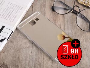 Etui lustrzane mirror gel Samsung Galaxy A5 2016 A510F Złote + Szkło - Złoty