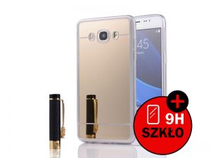 Etui lustrzane mirror gel Samsung Galaxy J5 2016 J5108 Złote + Szkło - Złoty