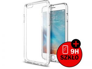 Etui spigen ultra hybrid iPhone 6 / 6s Crystal + Szkło - Przezroczysty