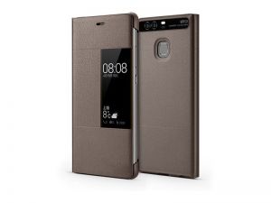 ETUI FLIP COVER Z OKIENKIEM DOTYKOWYM S-VIEW DO HUAWEI P9 - Brązowy